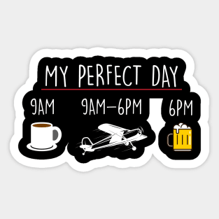My Perfect Day Coffee Flying Beer Sticker